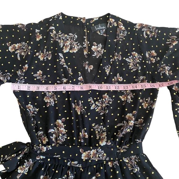 Lulu’s | Midnight Voyage Black Floral Print Romper - Picture 8 of 12